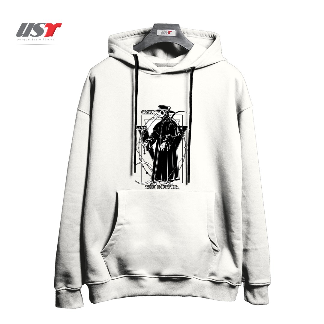 طرح THE DOCTOR54454 هودی اورسایزرنگ سفید