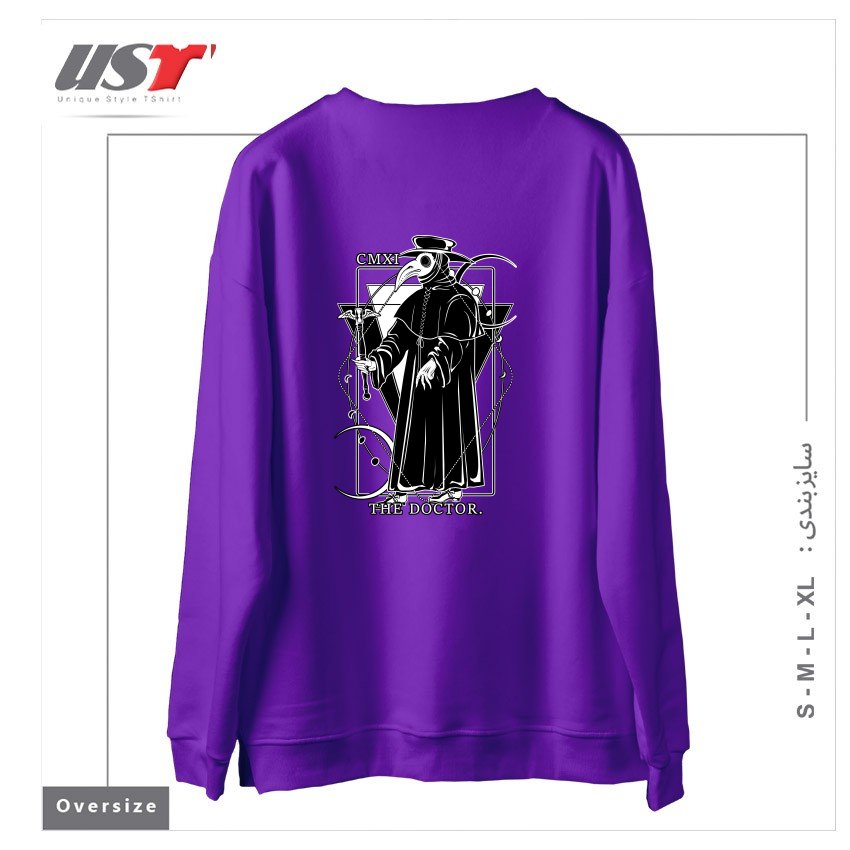 طرح THE DOCTOR54454 سوییشرت اورسایزرنگ بنفش