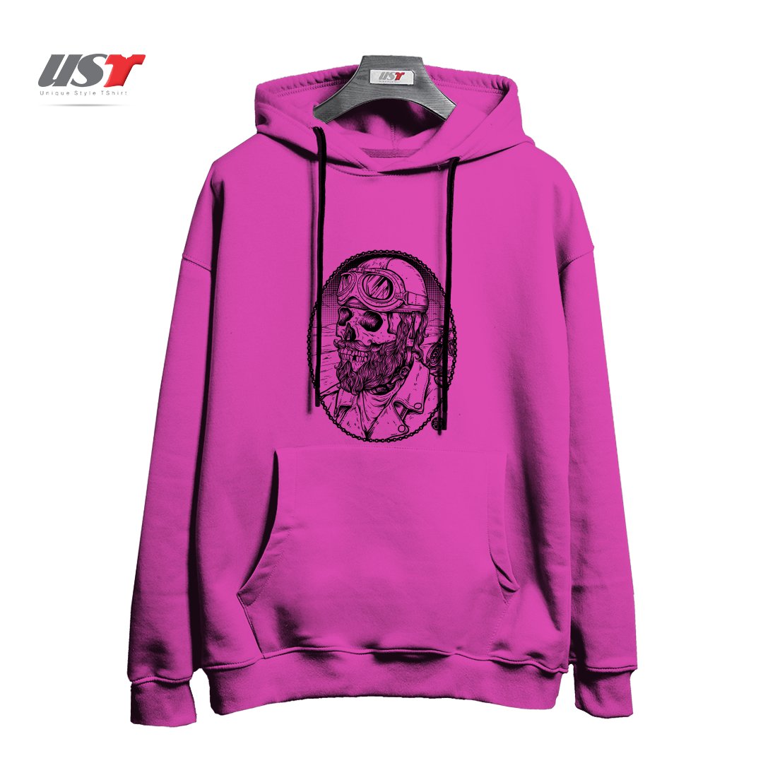 هودی اورسایز طرح - BIKER -54