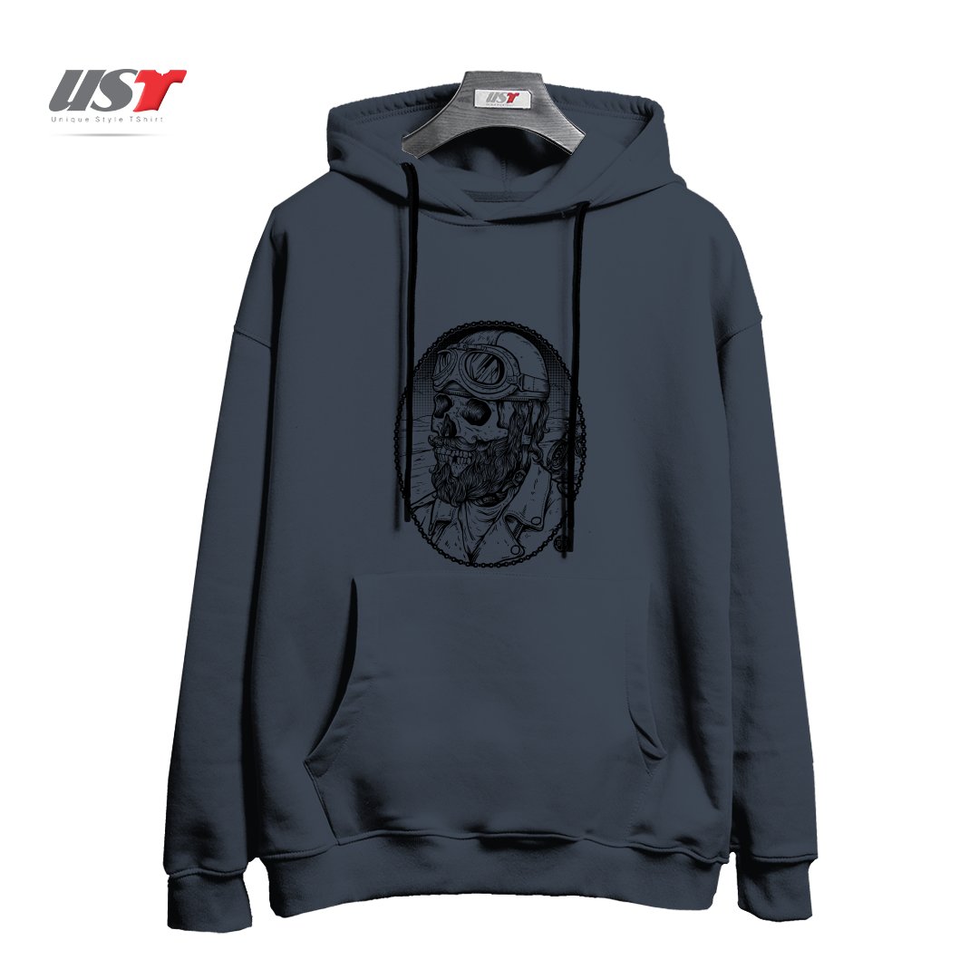 طرح - BIKER -54 هودی اورسایزرنگ دودی