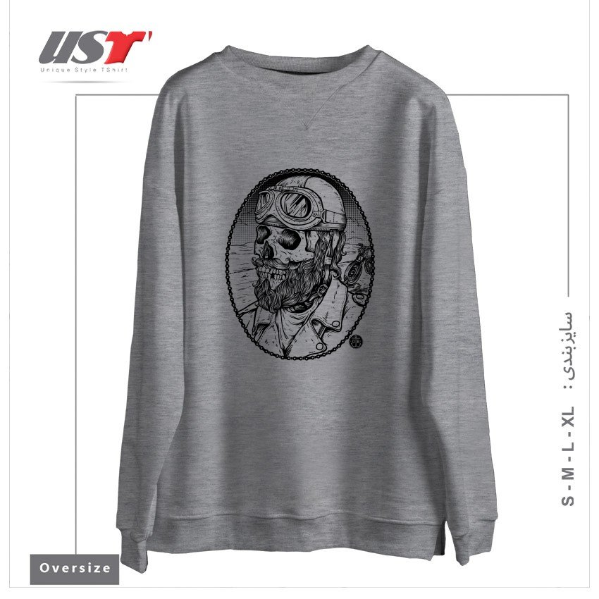سوییشرت اورسایز طرح - BIKER -54