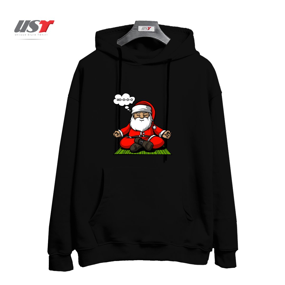 طرح SANTA MEDITATION هودی اورسایزرنگ مشکی