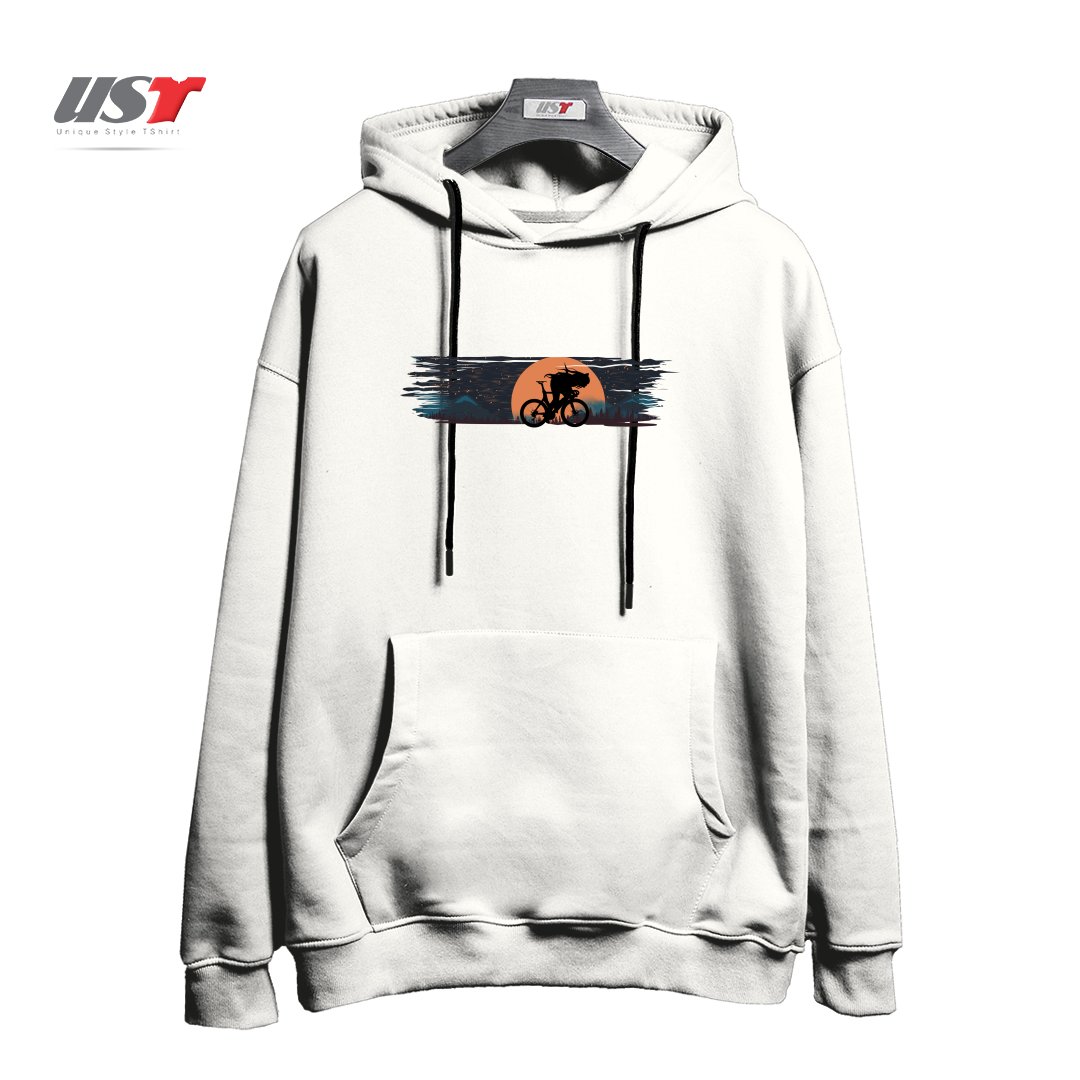 طرح ANIME BIKE PUNK GIRLS هودی اورسایزرنگ سفید