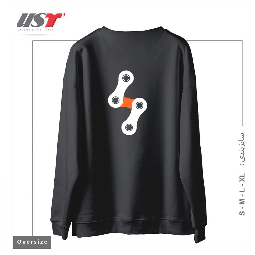 طرح BIKE BOLT - ORANGE سوییشرت اورسایزرنگ دودی