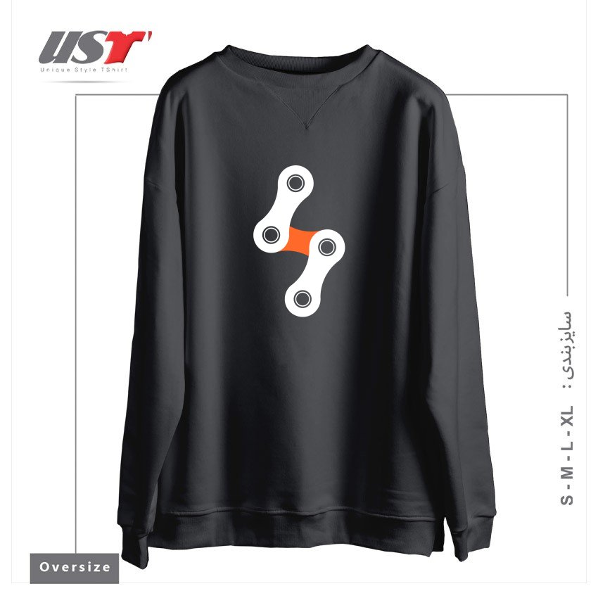 طرح BIKE BOLT - ORANGE سوییشرت اورسایزرنگ دودی