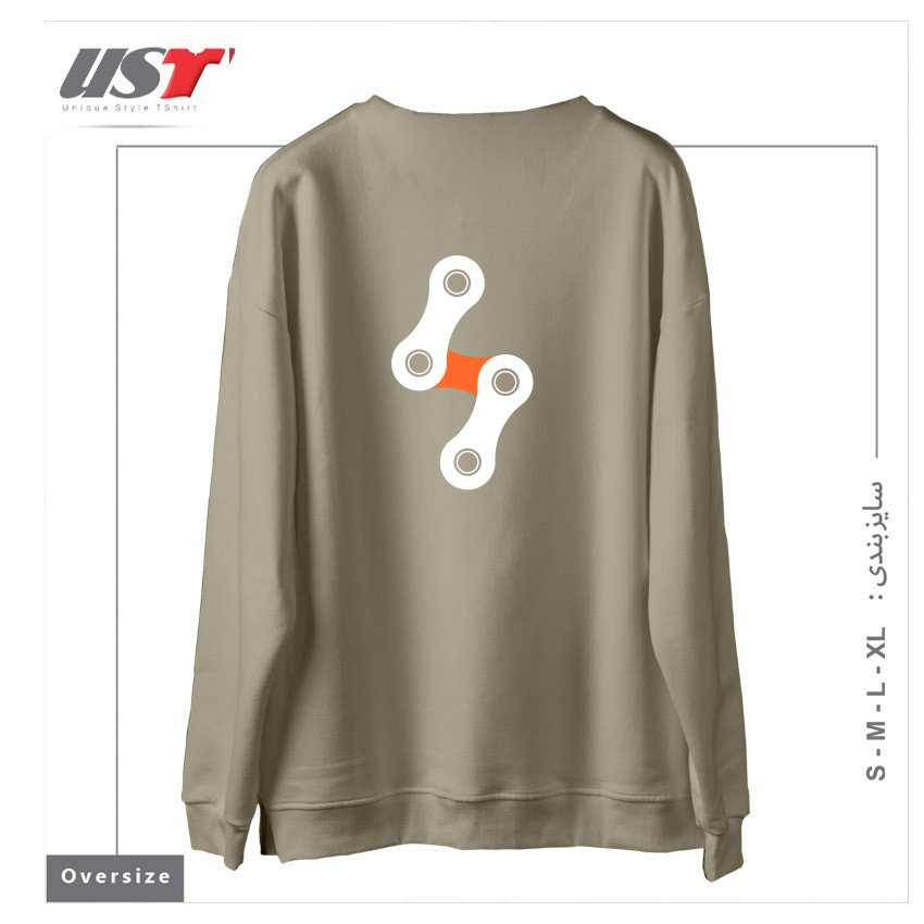 طرح BIKE BOLT - ORANGE سوییشرت اورسایزرنگ نخودی