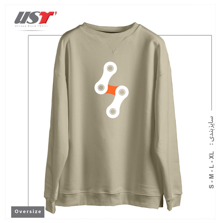 طرح BIKE BOLT - ORANGE سوییشرت اورسایزرنگ نخودی