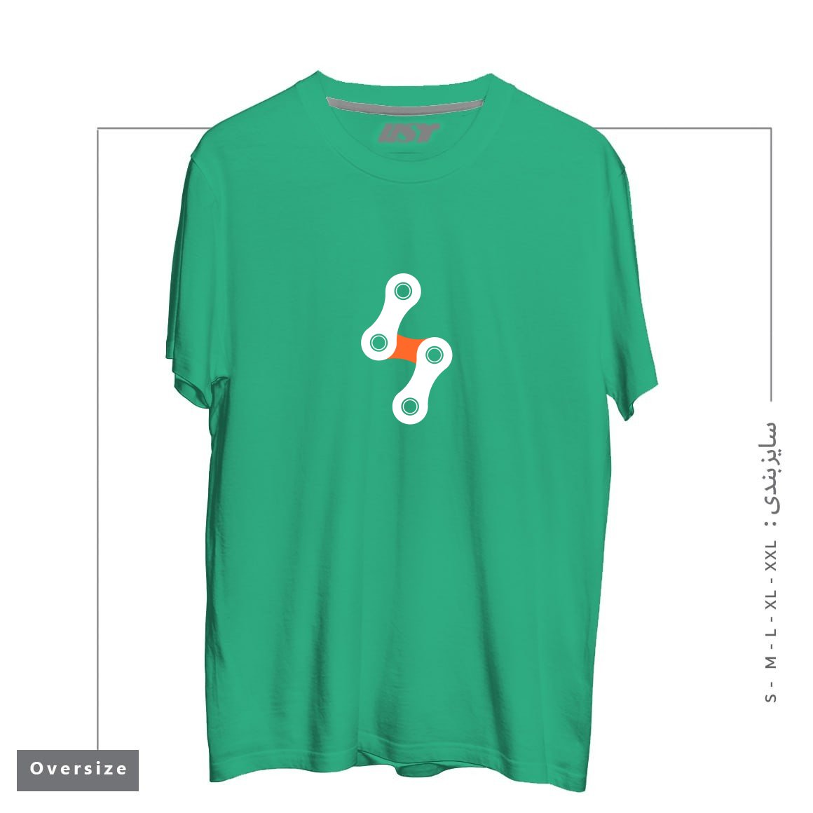 تیشرت اورسایز طرح BIKE BOLT - ORANGE