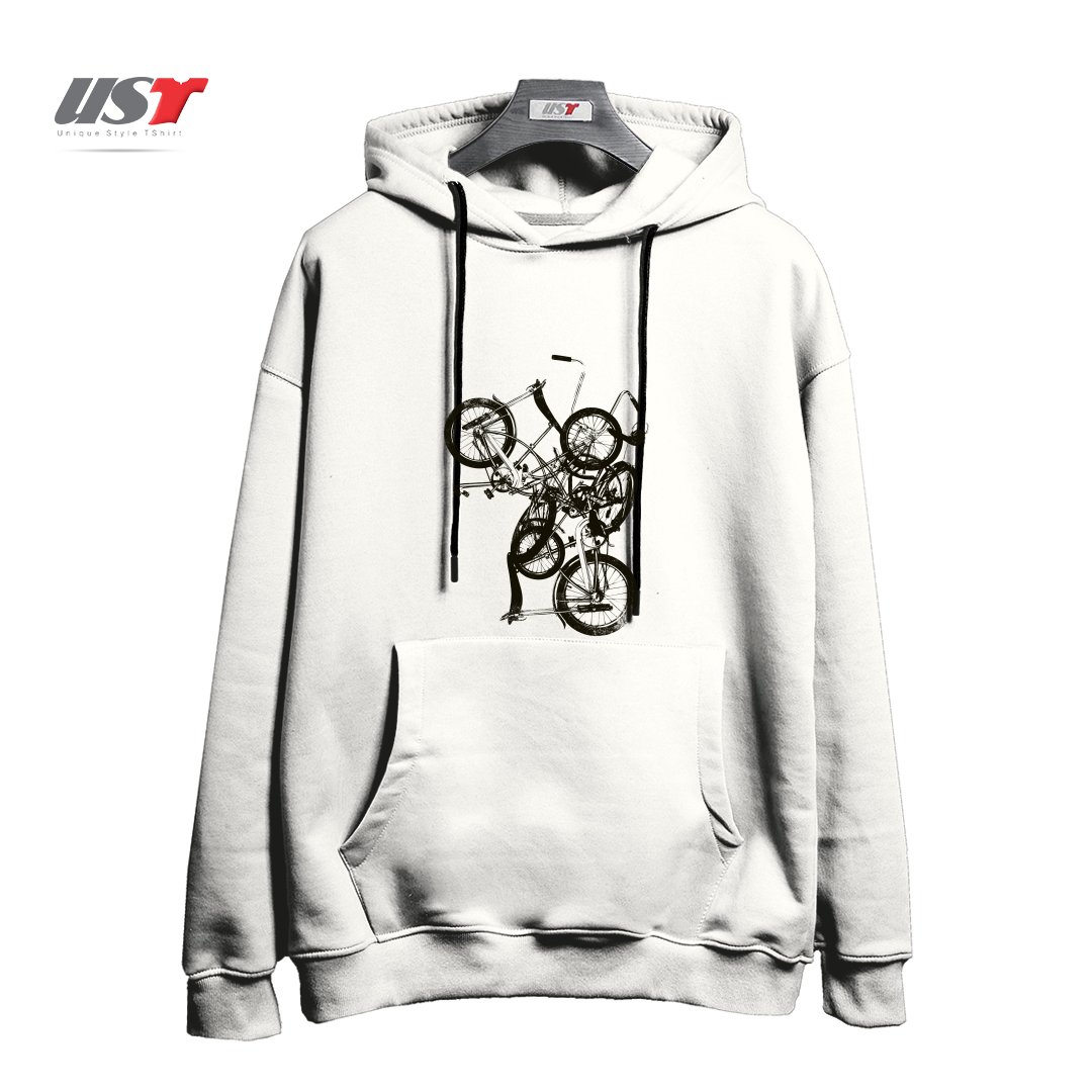 طرح BIKE CHAOS  ON SALE! هودی اورسایزرنگ سفید