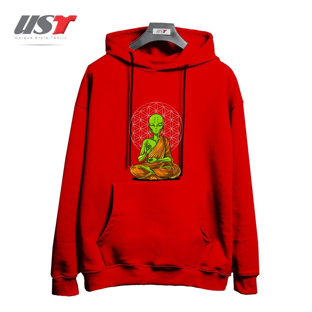 هودی اورسایز طرح SPACE ALIEN BUDDHA