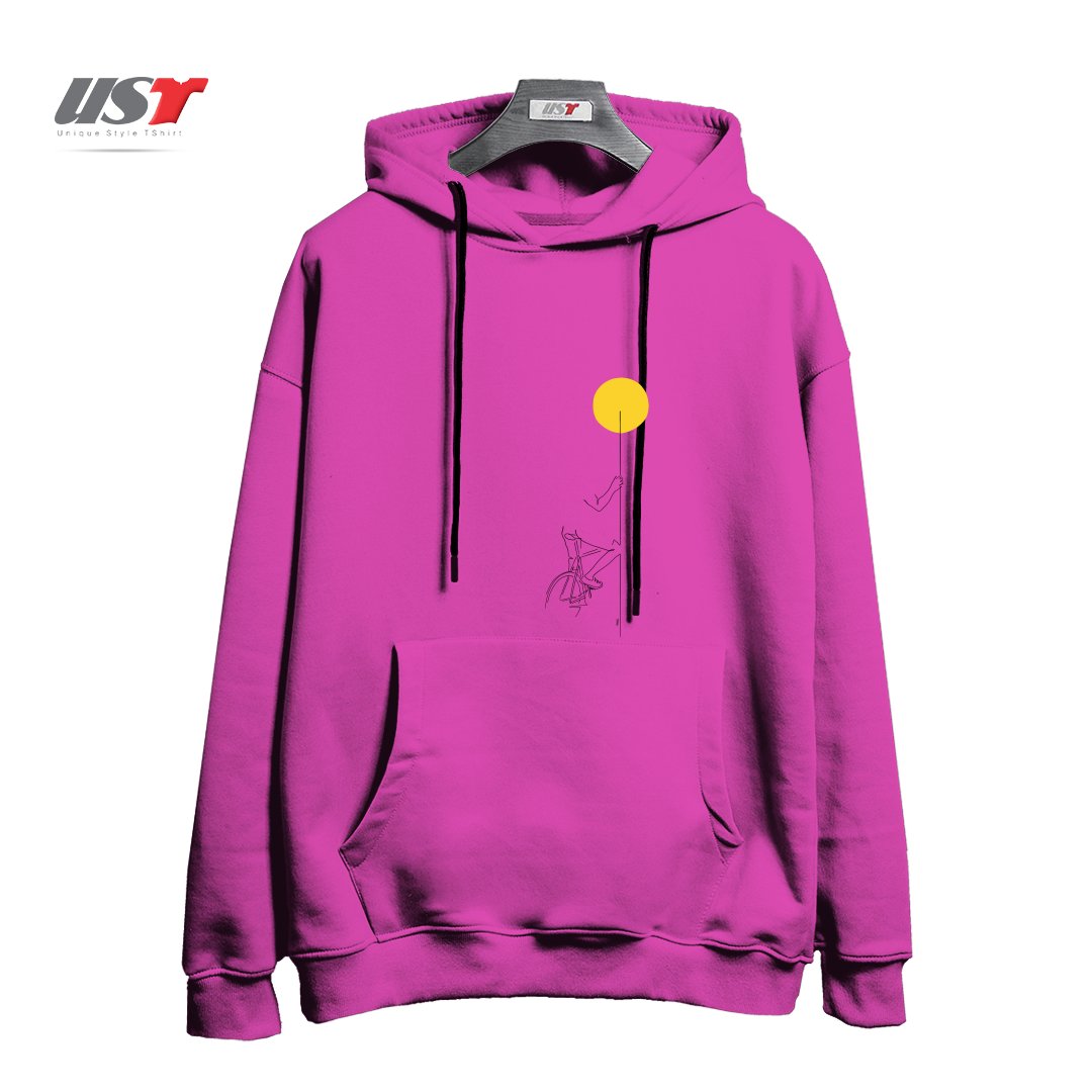 هودی اورسایز طرح YELLOW BIKE