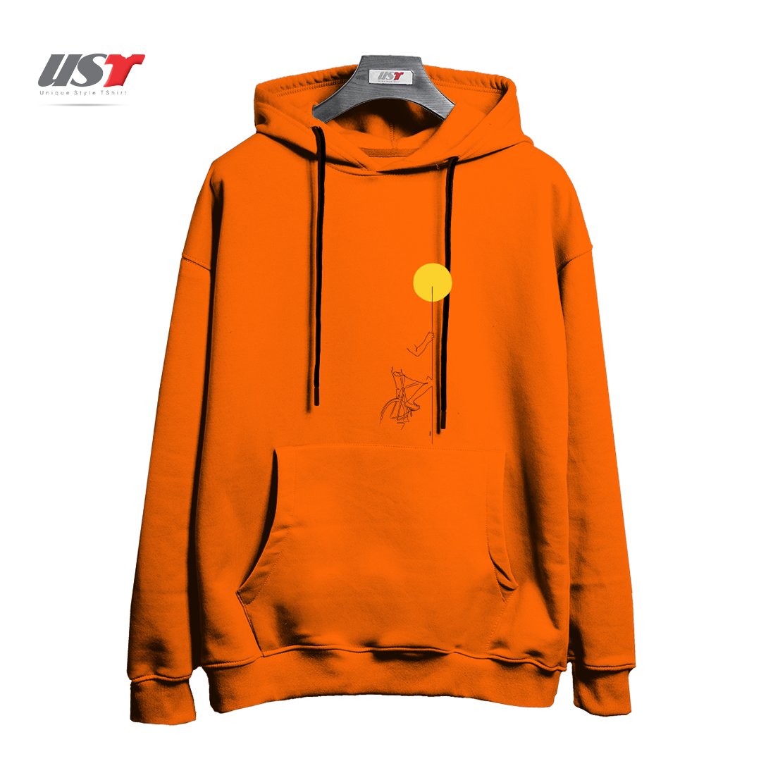 هودی اورسایز طرح YELLOW BIKE