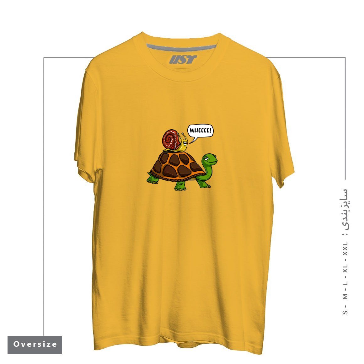 تیشرت اورسایز طرح SNAIL RIDING TURTLE