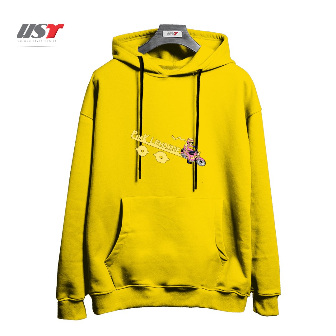 طرح RIDING THE LINE هودی اورسایزرنگ زرد