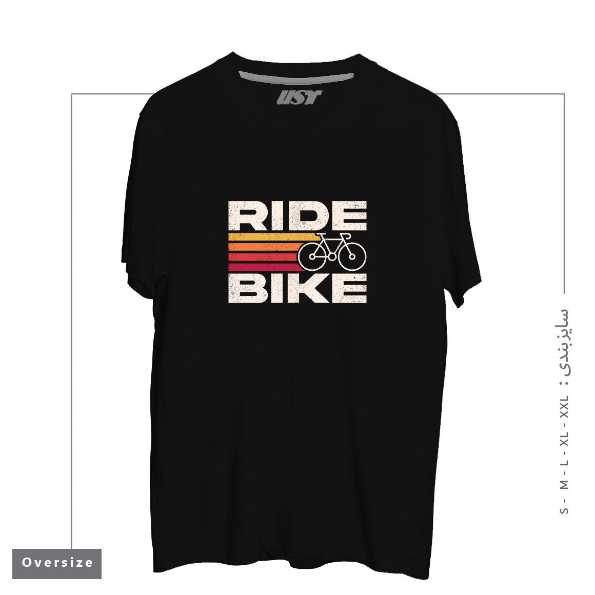 تیشرت اورسایز طرح RIDE BIKE