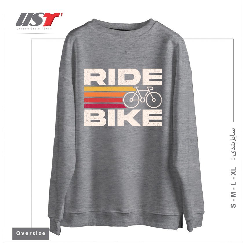 سوییشرت اورسایز طرح RIDE BIKE
