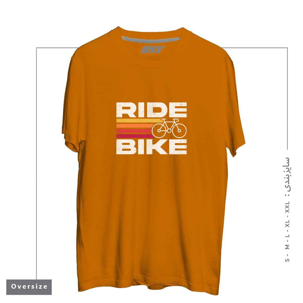 طرح RIDE BIKE تیشرت اورسایزرنگ پرتغالی