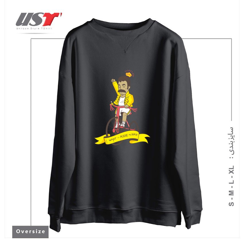 سوییشرت اورسایز طرح QUEEN BIKE