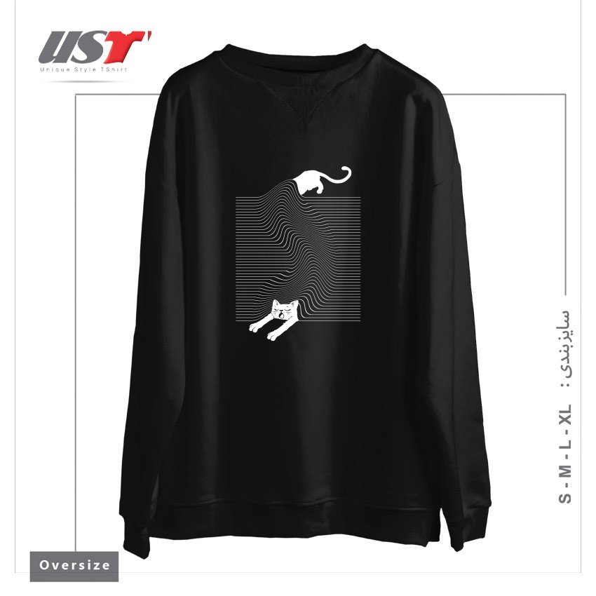 طرح STRETCH سوییشرت اورسایزرنگ مشکی