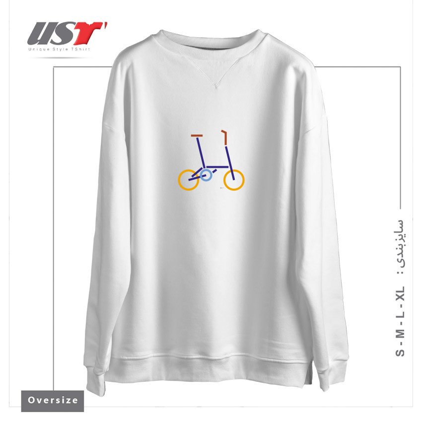 طرح BIKES 04 FOLDING BIKE - COLOR TH027 سوییشرت اورسایزرنگ سفید