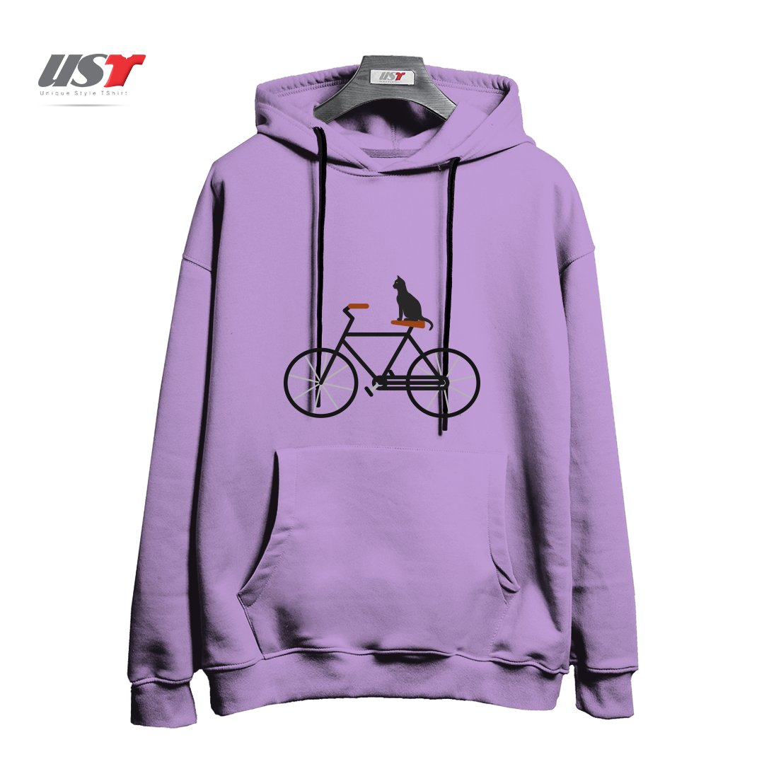 طرح CAT RIDING BIKE هودی اورسایزرنگ یاسی