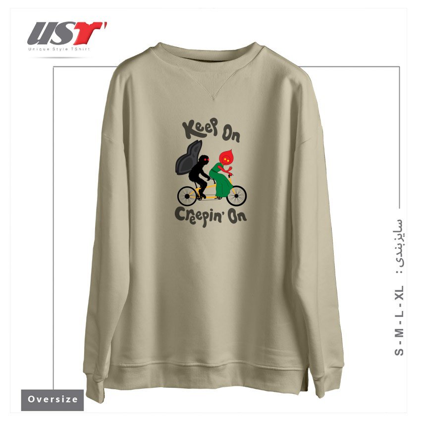 طرح CRYPTID TANDEM BIKE سوییشرت اورسایزرنگ نخودی