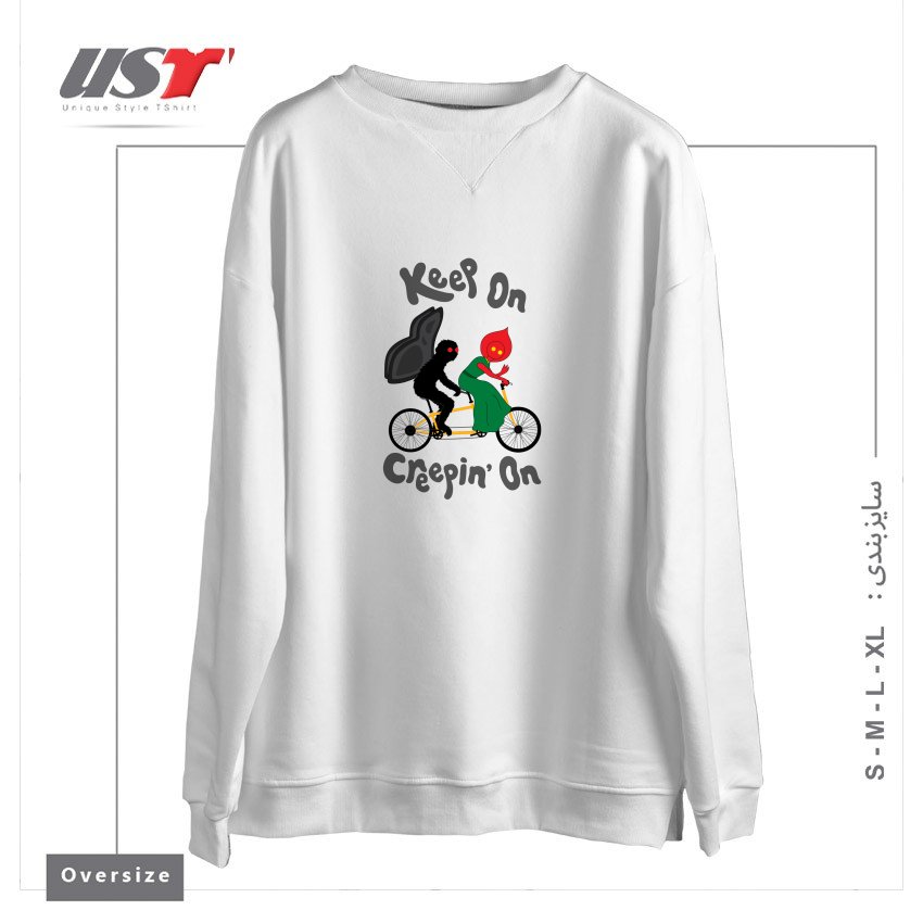 طرح CRYPTID TANDEM BIKE سوییشرت اورسایزرنگ سفید