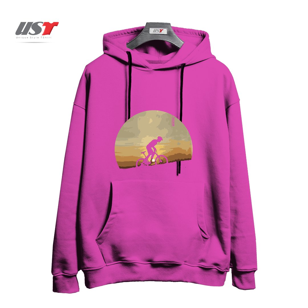 طرح FREEDOM BIKE هودی اورسایزرنگ صورتی