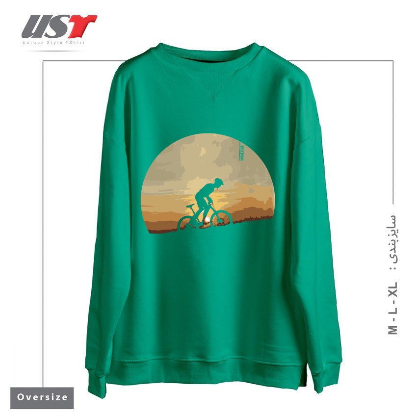 سوییشرت اورسایز طرح FREEDOM BIKE