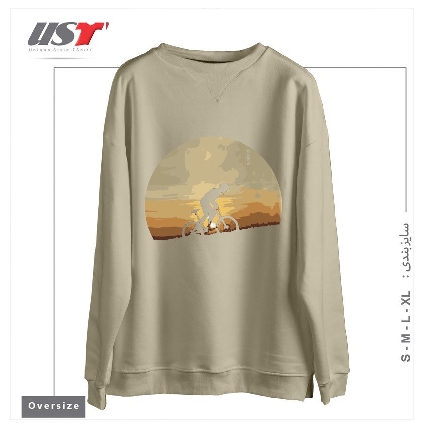 سوییشرت اورسایز طرح FREEDOM BIKE