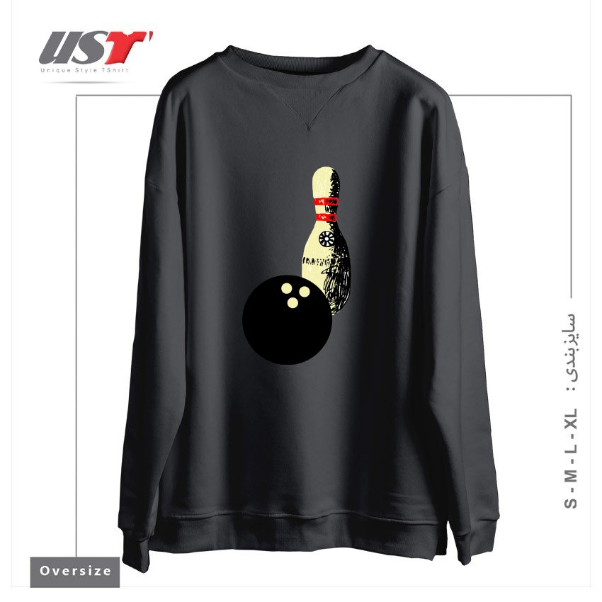 طرح BOWLING سوییشرت اورسایزرنگ دودی