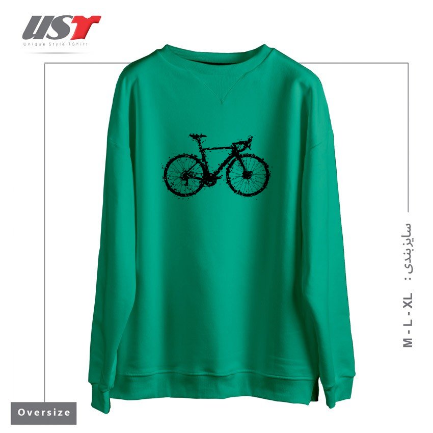 سوییشرت اورسایز طرح GLITCHY BIKE