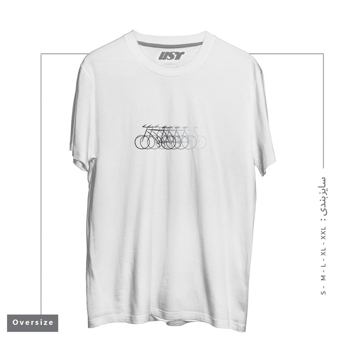 تیشرت اورسایز طرح JUST BIKE