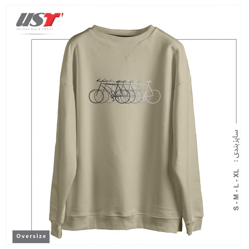سوییشرت اورسایز طرح JUST BIKE