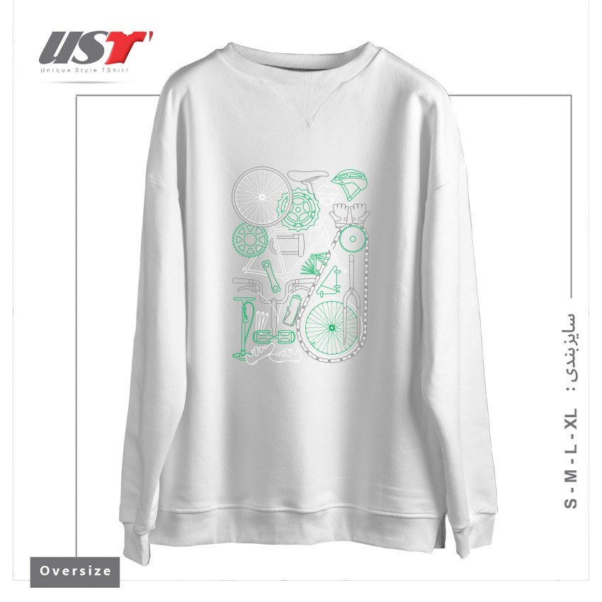 سوییشرت اورسایز طرح KEEP RIDING FOR GREEN