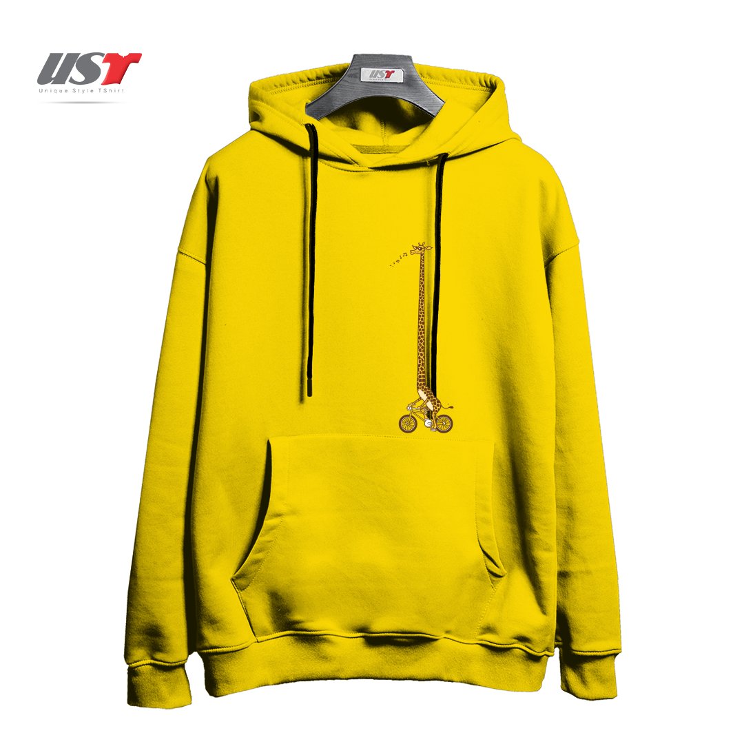 طرح LONG BIKE RIDE هودی اورسایزرنگ زرد