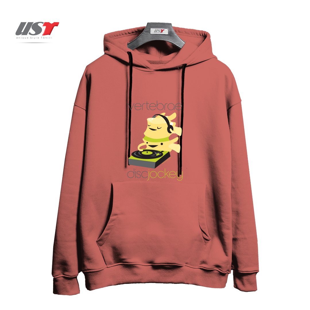 طرح VERTEBRAE - DISC JOCKEY هودی اورسایزرنگ آجری