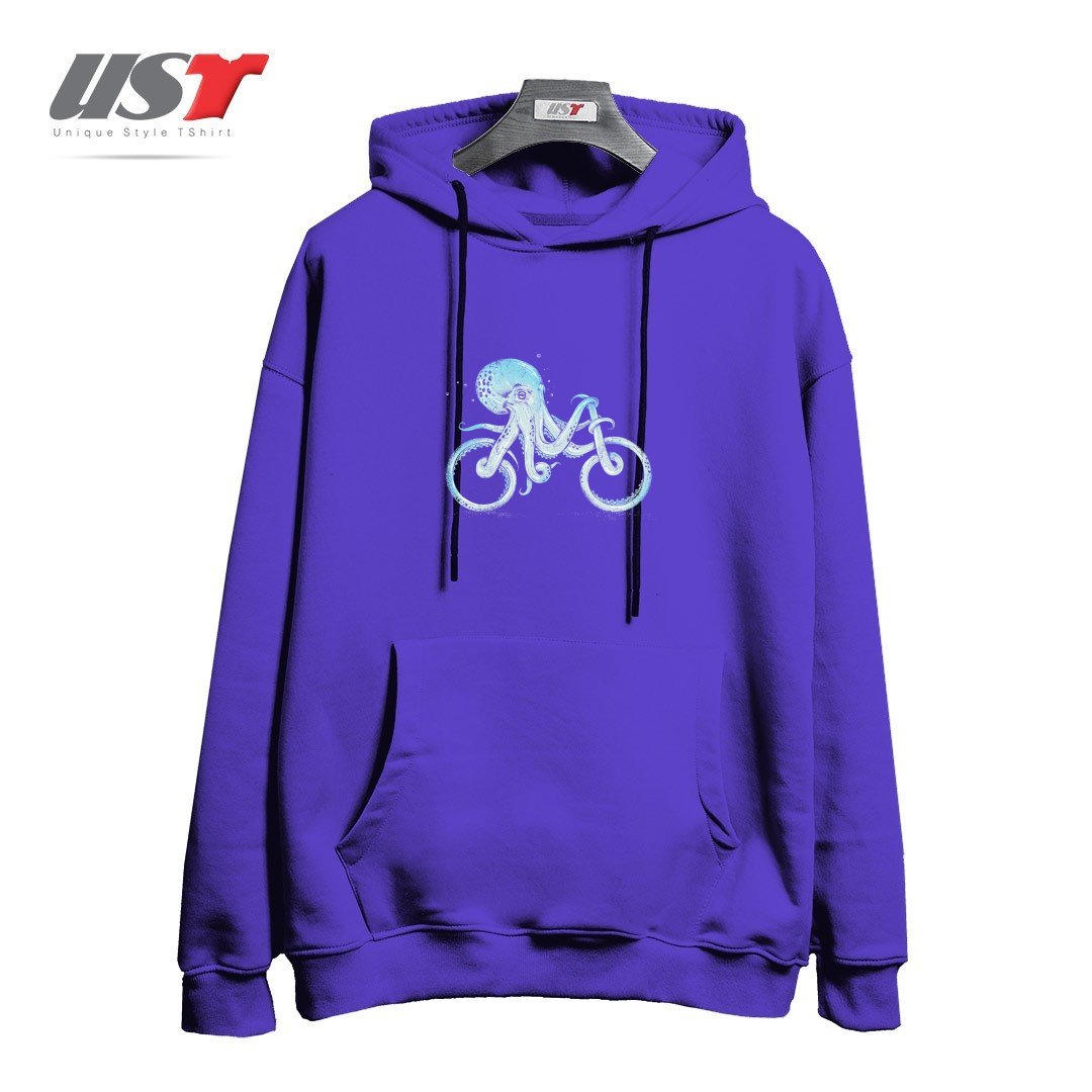 طرح OCTOPUS BIKE (BLACK VARIANT) هودی اورسایزرنگ بنفش