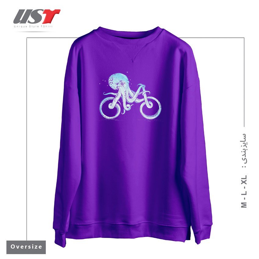سوییشرت اورسایز طرح OCTOPUS BIKE (BLACK VARIANT)
