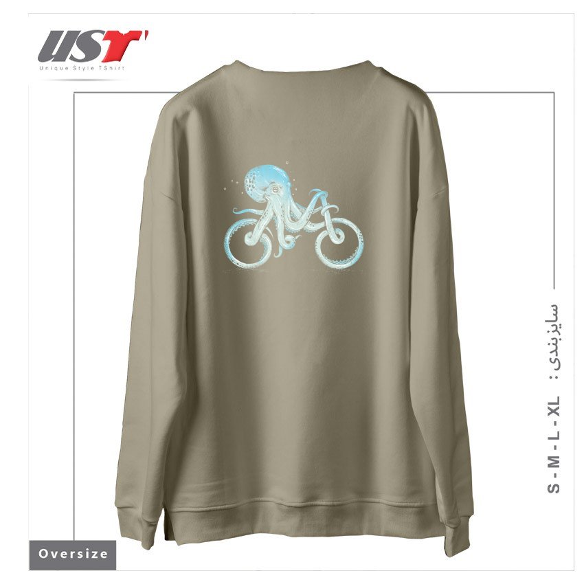 طرح OCTOPUS BIKE (BLACK VARIANT) سوییشرت اورسایزرنگ نخودی