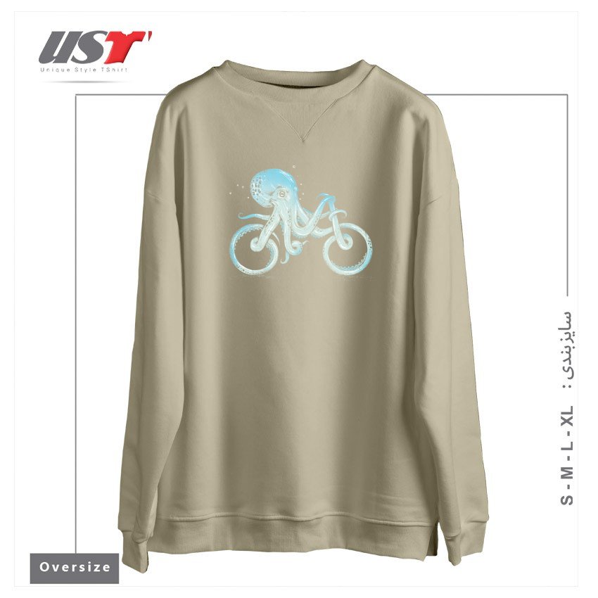 طرح OCTOPUS BIKE (BLACK VARIANT) سوییشرت اورسایزرنگ نخودی