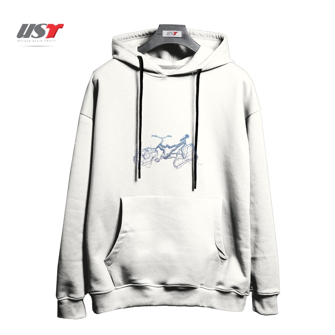 هودی اورسایز طرح CRASHED BIKE