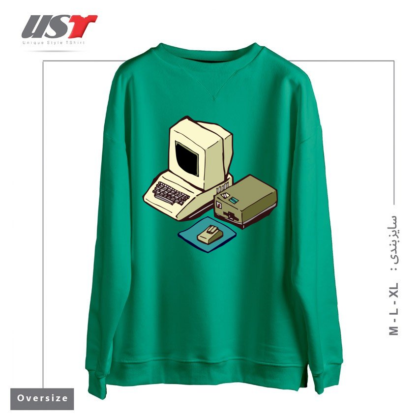 سوییشرت اورسایز طرح 1980'S COMPUTER