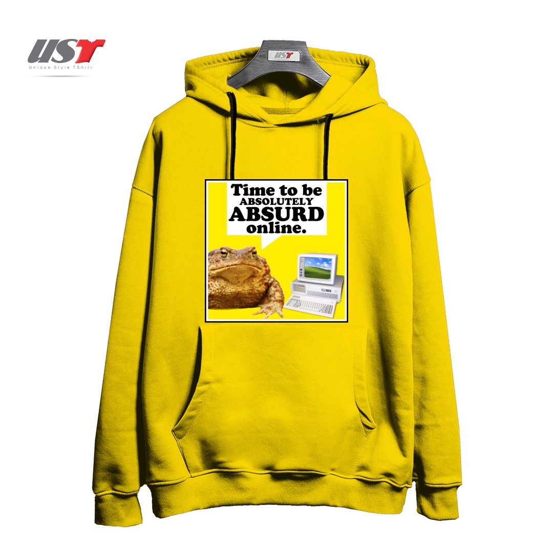 طرح ABSURD ONLINE هودی اورسایزرنگ زرد