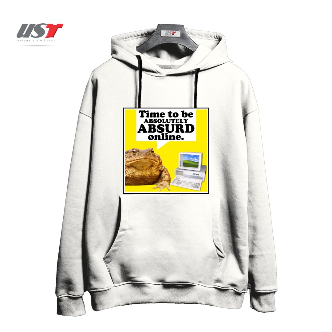 طرح ABSURD ONLINE هودی اورسایزرنگ سفید