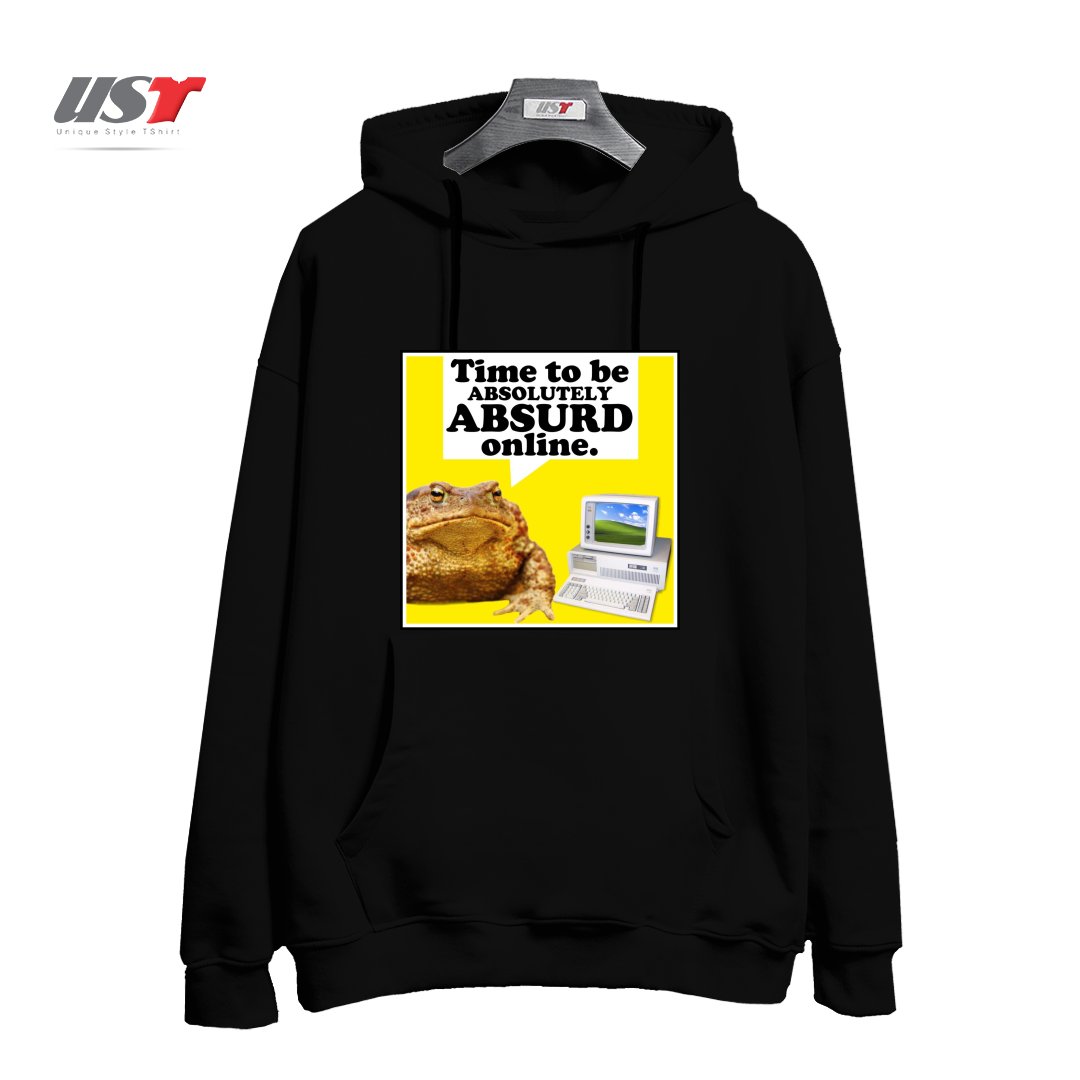 طرح ABSURD ONLINE هودی اورسایزرنگ مشکی