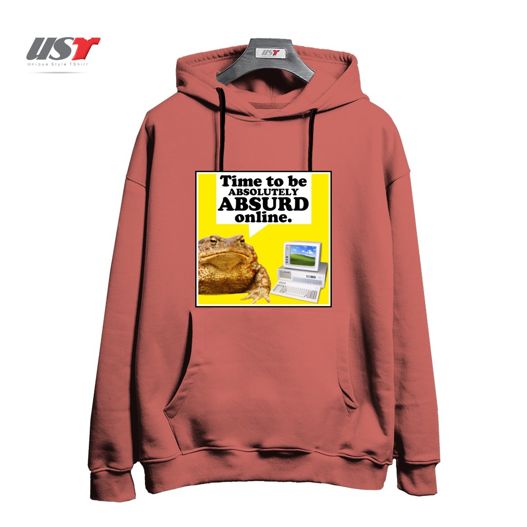 طرح ABSURD ONLINE هودی اورسایزرنگ آجری