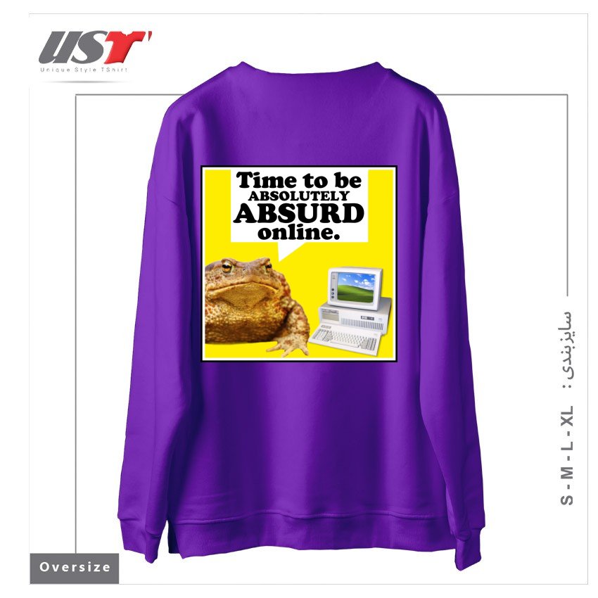 طرح ABSURD ONLINE سوییشرت اورسایزرنگ بنفش