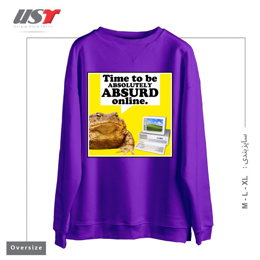 طرح ABSURD ONLINE سوییشرت اورسایزرنگ بنفش