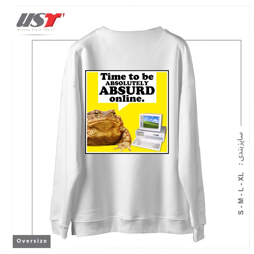 طرح ABSURD ONLINE سوییشرت اورسایزرنگ سفید